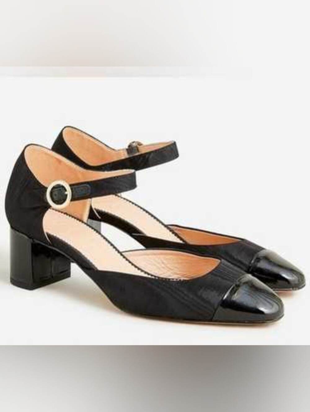 J.Crew Millie ankle-strap heels in moiré 8.5
